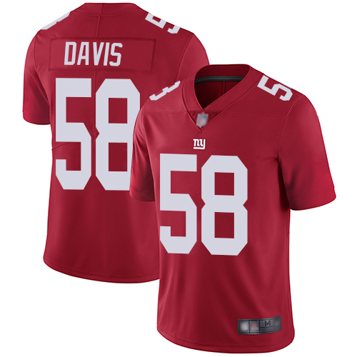 Men New York Giants #58 Tae Davis Red Limited Red Inverted Legend Football NFL Jersey
